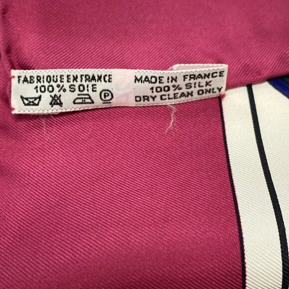 HERMES Carre 90 - White Bordeaux Multi Scarf 272-071725 - Picture 5 of 6